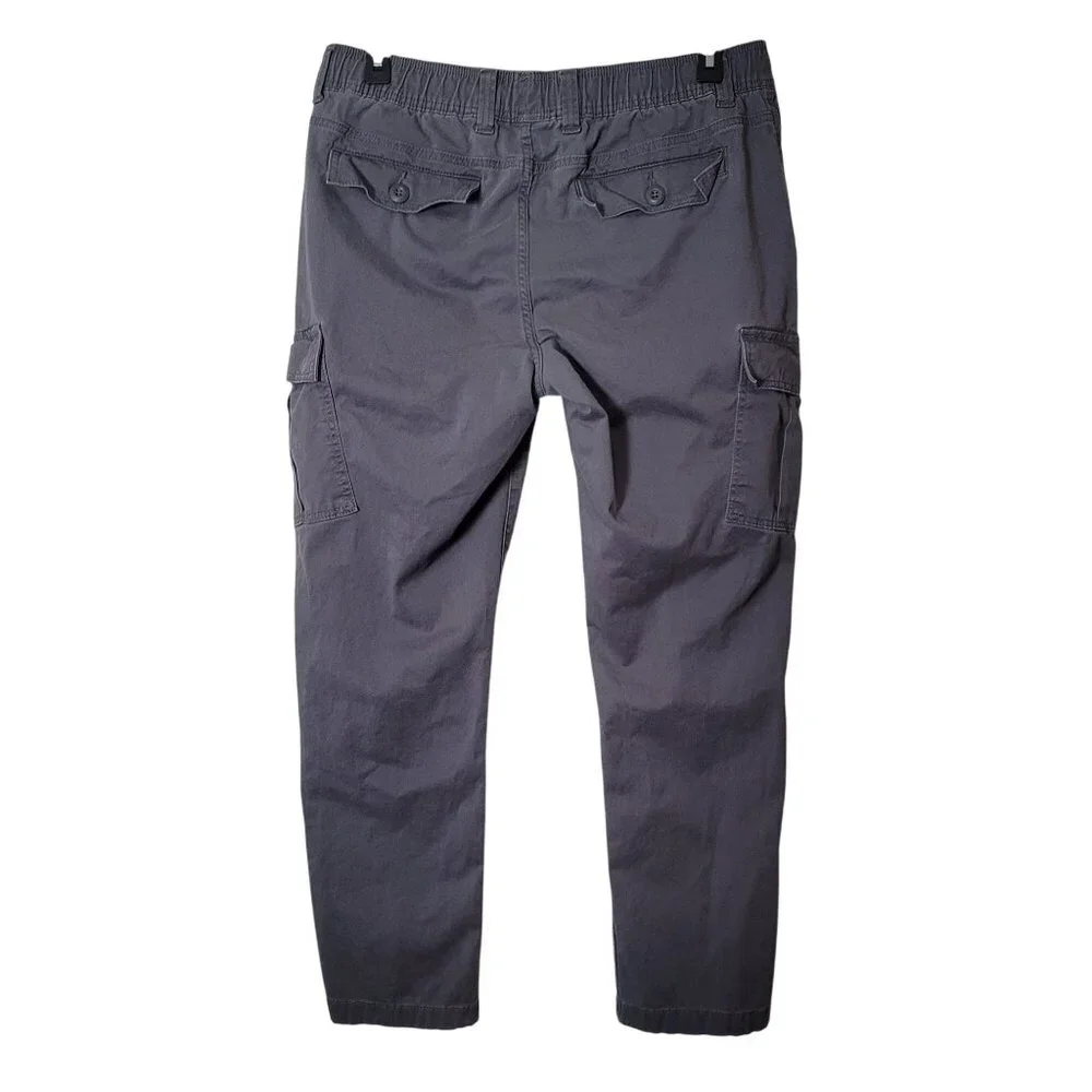 No Boundaries Mens Cargo Jogger Pants Elastic Waist M Grey